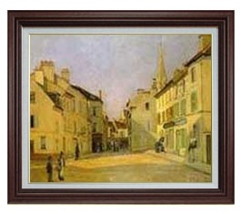 樂天商城 - 【油絵 直筆仕上げ】シスレー アルジャントゥイユの広場 F15 【油彩 国内生産 インテリア】絵画 販売 15号 風景画 ブラウン額縁 800×678mm 複製画 送料無料 プレゼント ギフト 開店祝い 開業祝い 退職祝い 新築祝い リビング 玄関 モダン 壁掛け