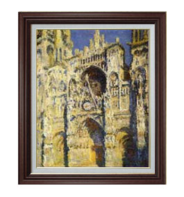 樂天商城 - 【油絵 直筆仕上げ】クロード・モネ ルーアン大聖堂 F15 【油彩 国内生産 インテリア】絵画 販売 15号 風景画 ブラウン額縁 800×678mm 複製画 送料無料 プレゼント ギフト 開店祝い 開業祝い 退職祝い 新築祝い リビング 玄関 モダン 壁掛け