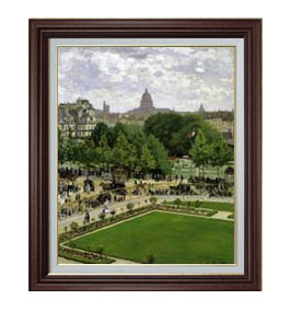 Rakuten - 【油絵 直筆仕上げ】クロード・モネ 王女の庭園 F15 【油彩 国内生産 インテリア】絵画 販売 15号 風景画 ブラウン額縁 800×678mm 複製画 送料無料 プレゼント ギフト 開店祝い 開業祝い 退職祝い 新築祝い リビング 玄関 モダン 壁掛け