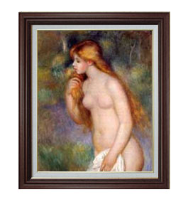 【油絵 直筆仕上げ】ルノワール 立つ浴女 F15 【油彩 国内生産 インテリア】絵画 販売 15号 人物画 ブ..