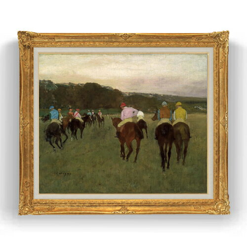 【油絵 直筆仕上げ】ドガ ロンシャンの競馬 F20 【油彩 キャンバス 国内生産 インテリア】絵画 販売 20..