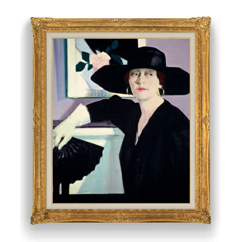 【油絵 直筆仕上げ】フランシス・カデル Portrait of a Lady in Black F20 【油彩 キャンバス 国内生産 インテリア】絵画 販売 20号 人物画 865×736mm 複製画 送料無料