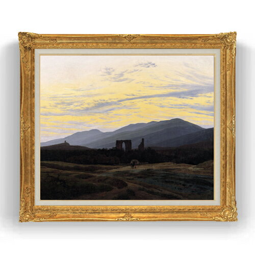 【油絵 直筆仕上げ】フリードリヒ Ruin of Eldena in the Giant Mountains F20 【油彩 キャンバス 国内生産 インテリア】絵画 販売 20号 風景画 865×736mm 複製画 送料無料