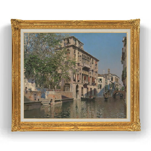 【油絵 直筆仕上げ】マルティン・リコ A Canal in Venice F20 【油彩 キャンバス 国内生産 インテリア】絵画 販売 20号 風景画 865×736mm 複製画 送料無料 プレゼント ギフト 開店祝い 開業祝い 退職祝い 新築祝い リビング 玄関 モダン 壁掛け
