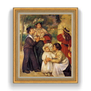 【油絵 直筆仕上げ】ルノワール 画家の家族 F20 【油彩 キャンバス 国内生産 インテリア】絵画 販売 20号 人物画 883×754mm 複製画 送料無料 プレゼント ギフト 開店祝い 開業祝い 退職祝い 新築祝い リビング 玄関 モダン 壁掛け