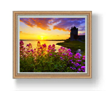 【油絵 直筆仕上げ】ライラックス香る水辺 F20サイズ 883×754mm 額入り 油彩 風景画 オリジナルインテ..