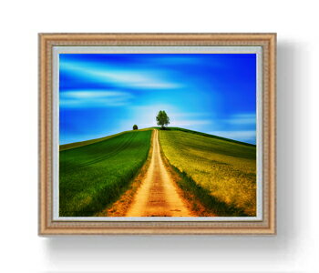 Oil Painting - 【油絵 直筆仕上げ】ウィングフィールド F20サイズ 883×754mm 額入り 油彩 風景画 オリジナルインテリア絵画 風水画 アート絵画 20号 複製画 送料無料 プレゼント 開店祝い 開業祝い 新築祝い リビング 玄関 壁掛け 887×766mm