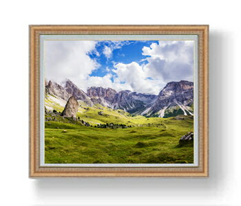 Rakuten - 【油絵 直筆仕上げ】サンブライド高原 F20サイズ 883×754mm 額入り 油彩 風景画 オリジナルインテリア絵画 風水画 アート絵画 20号 複製画 送料無料 プレゼント 開店祝い 開業祝い 新築祝い リビング 玄関 壁掛け 887×766mm