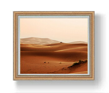 【油絵 直筆仕上げ】モロッコ、砂丘 F20サイズ 883×754mm 額入り 油彩 風景画 オリジナルインテリア絵..