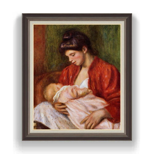 樂天商城 - 【油絵 直筆仕上げ】ルノワール 若い母親 F20 【額入り】絵画 販売 20号 人物画 863×734mm 複製画 送料無料 プレゼント ギフト 開店祝い 開業祝い 退職祝い 新築祝い リビング 壁掛け