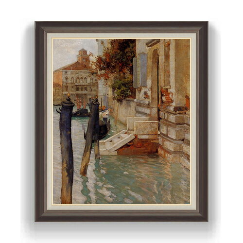 【油絵 直筆仕上げ】フリット・タヴロー ヴェニス、運河沿い F20 【額入り】絵画 販売 20号 風景画 863×734mm 複製画 送料無料 プレゼント ギフト 開店祝い 開業祝い 退職祝い 新築祝い リビング 壁掛け