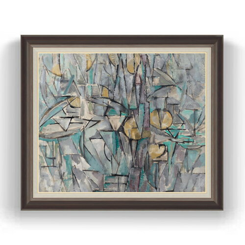 Rakuten - 【油絵 直筆仕上げ】ピート・モンドリアン Composition X F20 【額入り】絵画 販売 20号 抽象画 863×734mm 複製画 送料無料 プレゼント ギフト 開店祝い 開業祝い 退職祝い 新築祝い リビング 壁掛け