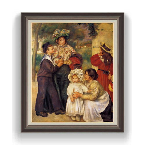 Rakuten - 【油絵 直筆仕上げ】ルノワール 画家の家族 F20 【額入り】絵画 販売 20号 人物画 863×734mm 複製画 送料無料 プレゼント ギフト 開店祝い 開業祝い 退職祝い 新築祝い リビング 壁掛け