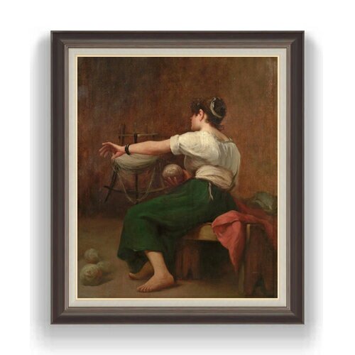 Rakuten - 【油絵 直筆仕上げ】ファウストゾナロ Woman Winding Wool F20 【額入り】絵画 販売 20号 人物画 863×734mm 複製画 送料無料 プレゼント ギフト 開店祝い 開業祝い 退職祝い 新築祝い リビング 壁掛け