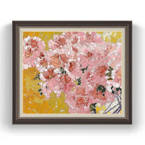 Rakuten - 【油絵 直筆仕上げ】ジャコメッティ 咲き誇るツツジ F20 【額入り】 絵画 販売 20号 油彩 抽象画 863×734mm 複製画 送料無料 プレゼント ギフト 開店祝い 開業祝い 退職祝い 新築祝い リビング アートフレーム 壁掛け