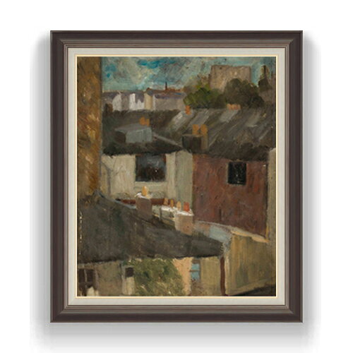 【油絵 直筆仕上げ】マコフスキ 作業室の窓からの眺め F20 【額入り】 絵画 販売 20号 油彩 抽象画 863×734mm 複製画 送料無料 プレゼント ギフト 開店祝い 開業祝い 退職祝い 新築祝い リビング アートフレーム 壁掛け ラッピング可 油彩
