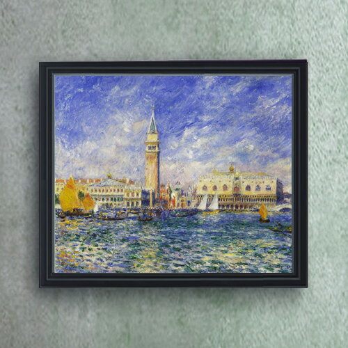 【油絵 直筆仕上げ】ルノワール Venice, the Doge's Palace ヴェネツィアのパラッツォ・ドゥカーレ F20 【油彩 キャンバス シンプルフレーム】絵画 販売 20号 風景画 795×673mm 複製画 送料無料