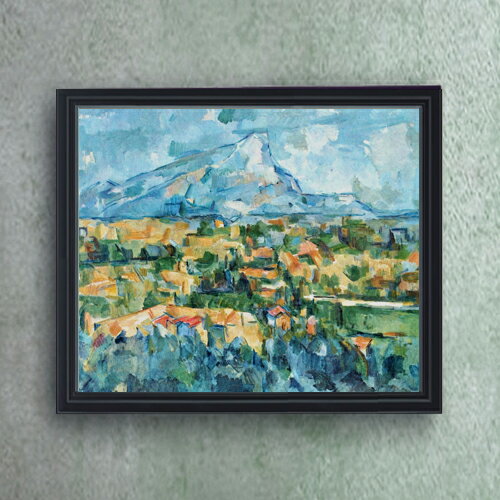 Rakuten - 【油絵 直筆仕上げ】セザンヌ サント・ヴィクトワール山 F20 【油彩 キャンバス シンプルフレーム】絵画 販売 20号 風景画 795×673mm 複製画 送料無料 プレゼント ギフト 開店祝い 開業祝い 退職祝い 新築祝い リビング 玄関 モダン 壁掛け