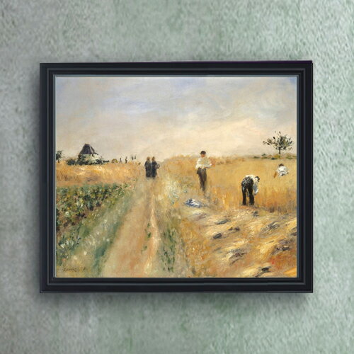 【油絵 直筆仕上げ】ルノワール The Harvesters F20 【油彩 キャンバス シンプルフレーム】絵画 販売 20号 風景画 795×673mm 複製画 送料無料 プレゼント ギフト 開店祝い 開業祝い 退職祝い 新築祝い リビング 玄関 モダン 壁掛け