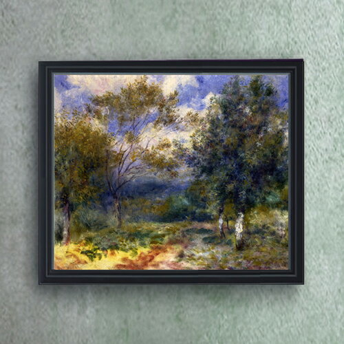 【油絵 直筆仕上げ】ルノワール 陽だまりの風景 F20 【油彩 キャンバス シンプルフレーム】絵画 販売 20号 風景画 795×673mm 複製画 送..