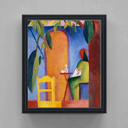 【油絵 直筆仕上げ】アウグスト・マッケ トルコ風カフェ (3) F20 【油彩 キャンバス シンプルフレーム】絵画 販売 20号 抽象画 795×673mm 複製画 送料無料 プレゼント ギフト 開店祝い 開業祝い 退職祝い 新築祝い リビング 玄関 モダン 壁掛け