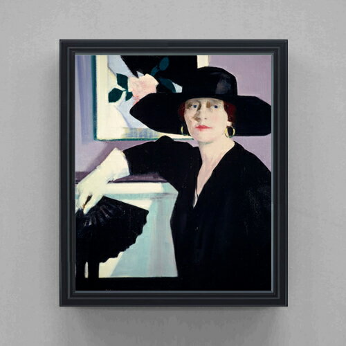 Rakuten - 【油絵 直筆仕上げ】フランシス・カデル Portrait of a Lady in Black F20 【油彩 キャンバス シンプルフレーム】絵画 販売 20号 人物画 795×673mm 複製画 送料無料
