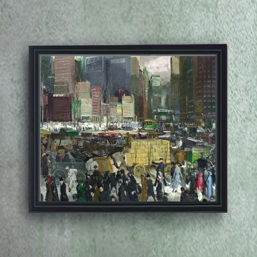 Rakuten - 【油絵 直筆仕上げ】ジョージ・ベローズ New York F20 【油彩 キャンバス シンプルフレーム】絵画 販売 20号 風景画 795×673mm 複製画 送料無料 プレゼント ギフト 開店祝い 開業祝い 退職祝い 新築祝い リビング 玄関 モダン 壁掛け