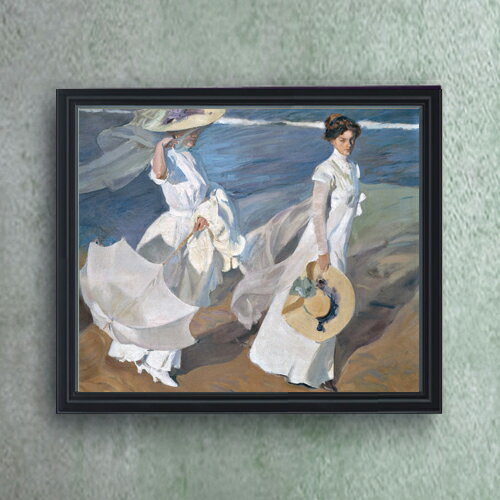 ソローリャ Strolling along the Seashore F20 絵画 販売 20号 風景画 795×673mm 複製画 送料無料 プレゼント ギフト 開店祝い 開業祝い 退職祝い 新築祝い リビング 玄関 モダン 壁掛け