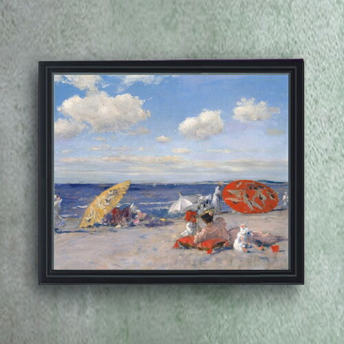 【油絵 直筆仕上げ】チェイス At the Seaside F20 【油彩 キャンバス シンプルフレーム】絵画 販売 20号 風景画 795×673mm 複製画 送料無料 プレゼント ギフト 開店祝い 開業祝い 退職祝い 新築祝い リビング 玄関 モダン 壁掛け