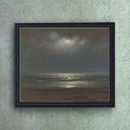 【油絵 直筆仕上げ】トライオン Night The Sea F20 【油彩 キャンバス シンプルフレーム】絵画 販売 20号 風景画 795×673mm 複製画 送料無料 プレゼント ギフト 開店祝い 開業祝い 退職祝い 新築祝い リビング 玄関 モダン 壁掛け