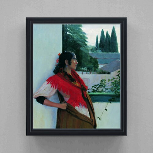 樂天商城 - 【油絵 直筆仕上げ】ルシニョール Granada's girl F20 【油彩 キャンバス シンプルフレーム】絵画 販売 20号 人物画 795×673mm 複製画 送料無料 プレゼント ギフト 開店祝い 開業祝い 退職祝い 新築祝い リビング 玄関 モダン 壁掛け