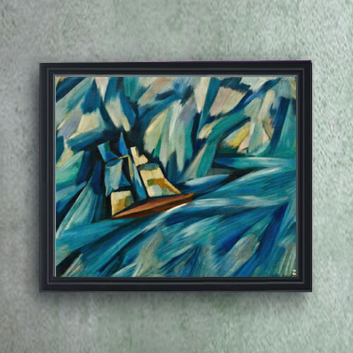 樂天商城 - 【油絵 直筆仕上げ】カルドーゾ 帆船 F20 【額入り シンプルフレーム】 絵画 販売 20号 油彩 抽象画 795×673mm 複製画 送料無料 ギフト 開店祝い 開業祝い 退職祝い 新築祝い リビング 玄関 モダン アートフレーム 壁掛け