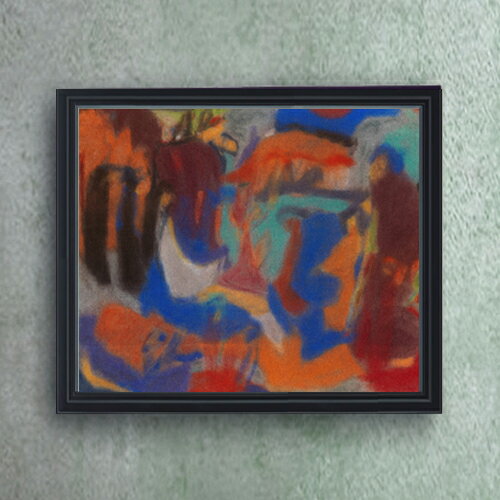 【油絵 直筆仕上げ】ヘルツェル フィギュラーレ・コンポジション F20 【額入り シンプルフレーム】 絵画 販売 20号 油彩 抽象画 795×673mm 複製画 送料無料 ギフト 開店祝い 開業祝い 退職祝い 新築祝い リビング 玄関 モダン アートフレーム 壁掛け