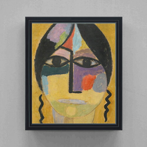 樂天商城 - 【油絵 直筆仕上げ】ヤウレンスキー コップフ;ラーベンフリューゲル4 F20 【額入り シンプルフレーム】 絵画 販売 20号 油彩 抽象画 795×673mm 複製画 送料無料 ギフト 開店祝い 開業祝い 退職祝い 新築祝い リビング 玄関 モダン アートフレーム 壁掛け