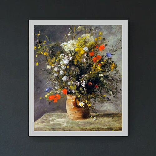 樂天商城 - 【油絵 直筆仕上げ】ルノワール Flowers in a Vase F20 【油彩 キャンバス シンプルフレーム】絵画 販売 20号 静物画 795×673mm 複製画 送料無料 プレゼント ギフト 開店祝い 開業祝い 退職祝い 新築祝い リビング 玄関 モダン 壁掛け
