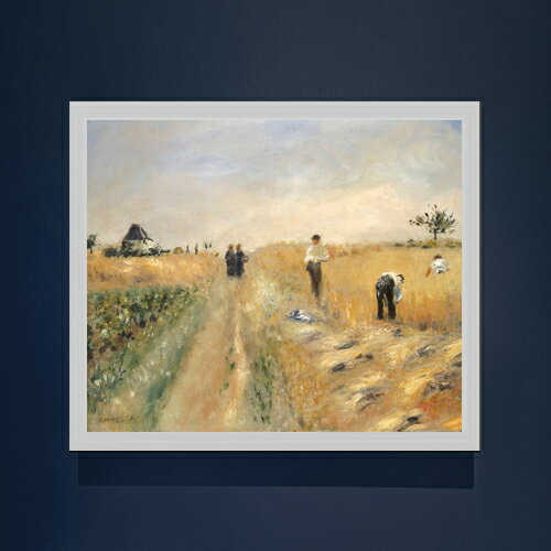 【油絵 直筆仕上げ】ルノワール The Harvesters F20 【油彩 キャンバス シンプルフレーム】絵画 販売 20号 風景画 795×673mm 複製画 送料無料 プレゼント ギフト 開店祝い 開業祝い 退職祝い 新築祝い リビング 玄関 モダン 壁掛け