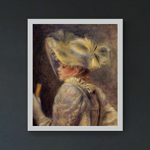 【油絵 直筆仕上げ】ルノワール 白い帽子の女 F20 【油彩 キャンバス シンプルフレーム】絵画 販売 20号 人物画 795×673mm 複製画 送料無料 プレゼント ギフト 開店祝い 開業祝い 退職祝い 新築祝い リビング 玄関 モダン 壁掛け