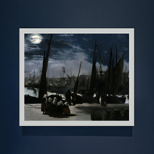 エドゥアール・マネ Clair de Lune sur le Port de Boulogne F20 絵画 販売 20号 風景画 795×673mm 複製画 送料無料