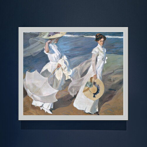 ソローリャ Strolling along the Seashore F20 絵画 販売 20号 風景画 795×673mm 複製画 送料無料 プレゼント ギフト 開店祝い 開業祝い 退職祝い 新築祝い リビング 玄関 モダン 壁掛け