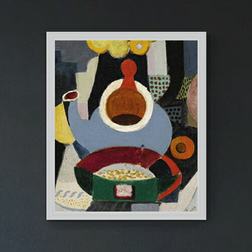 【油絵 直筆仕上げ】サラガ Nature morte a la theiere F20 【額入り シンプルフレーム】 絵画 販売 20号 油彩 抽象画 795×673mm 複製画 送料無料 ギフト 開店祝い 開業祝い 退職祝い 新築祝い リビング 玄関 モダン アートフレーム 壁掛け