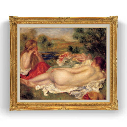 Rakuten - 【油絵 直筆仕上げ】ルノワール 二人の浴女 F20 【アップグレード額縁】絵画 販売 20号 人物画 865×736mm 複製画 送料無料 プレゼント ギフト 開店祝い 開業祝い 退職祝い 新築祝い リビング 壁掛け