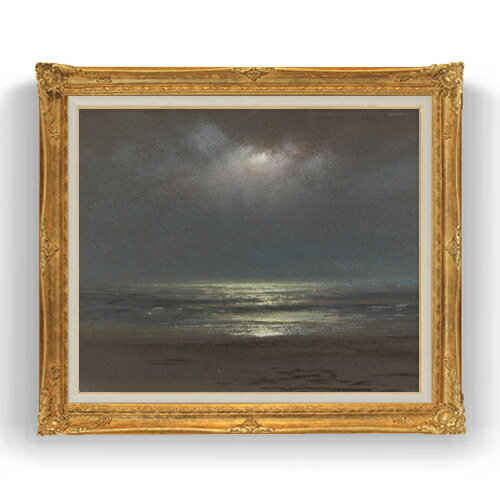 【油絵 直筆仕上げ】トライオン Night The Sea F20 【アップグレード額縁】絵画 販売 20号 風景画 865×736mm 複製画 送料無料 プレゼント ギフト 開店祝い 開業祝い 退職祝い 新築祝い リビング 壁掛け