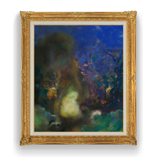 Rakuten - 【油絵 直筆仕上げ】ルドン ロジャーとアンジェリカ F20 【アップグレード額縁】 絵画 販売 20号 油彩 抽象画 865×736mm 複製画 送料無料 プレゼント ギフト 開店祝い 開業祝い 退職祝い 新築祝い リビング アートフレーム 壁掛け