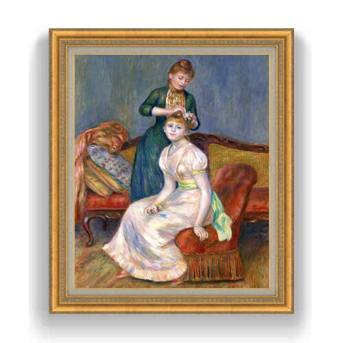 【油絵 直筆仕上げ】ルノワール 髪かざり F20 【油彩 キャンバス 国内生産 インテリア】絵画 販売 20号..