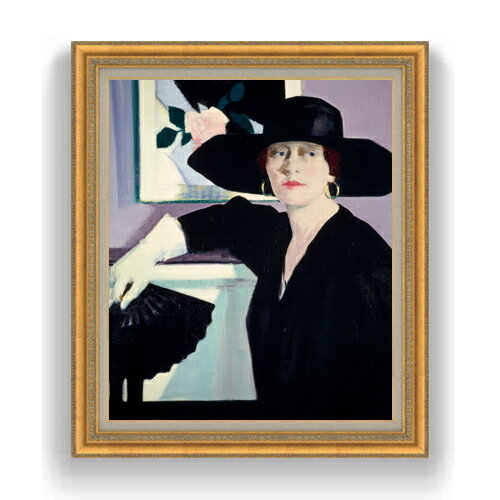 Rakuten - 【油絵 直筆仕上げ】フランシス・カデル Portrait of a Lady in Black F20 【油彩 キャンバス 国内生産 インテリア】絵画 販売 20号 人物画 883×754mm 複製画 送料無料
