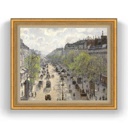 【油絵 直筆仕上げ】 カミーユ・ピサロ Boulevard Montmartre, Spring F20 【油彩 キャンバス 国内生産 インテリア】絵画 販売 20号 風景画 883×754mm 複製画 送料無料 プレゼント ギフト 開店祝い 開業祝い 退職祝い 新築祝い リビング 玄関 モダン 壁掛け