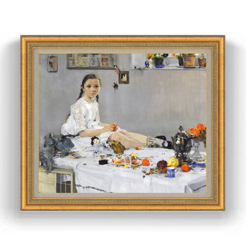 Rakuten - 【油絵 直筆仕上げ】フェーシン Portrait of Varya Adoratskaya F20 【油彩 キャンバス 国内生産 インテリア】絵画 販売 20号 風景画 883×754mm 複製画 送料無料 プレゼント ギフト 開店祝い 開業祝い 退職祝い 新築祝い リビング 玄関 モダン 壁掛け