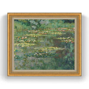 【油絵 直筆仕上げ】モネ 睡蓮 (デンバー美術館所蔵) F20 【額入り】 絵画 販売 20号 油彩 風景画 883×754mm 複製画 送料無料 プレゼント ギフト 開店祝い 開業祝い 退職祝い 新築祝い リビング 玄関 モダン アートフレーム 壁掛け