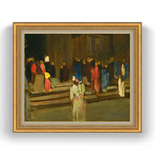 Rakuten - 【油絵 直筆仕上げ】カンディンスキー　セントクラウド公園 F20 【額入り】 絵画 販売 20号 油彩 抽象画 883×754mm 複製画 送料無料 プレゼント ギフト 開店祝い 開業祝い 退職祝い 新築祝い リビング 玄関 モダン アートフレーム 壁掛け