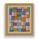 【油絵 直筆仕上げ】ドゥースブルフ 不協和音による作品 F20 【額入り】 絵画 販売 20号 油彩 抽象画 883×754mm 複製画 送料無料 プレゼント ...